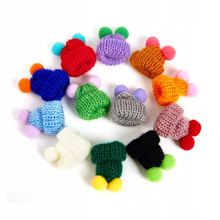 N2HAO 10ks Pom Poms Vlnená čiapka Christmas Tree Black