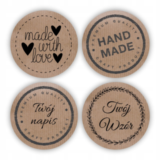 Samolepiace print etikety - Eco nálepky Eco Kraft personalizované 108 ks.