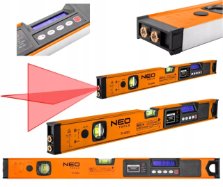 Vodováha - NEO elektronická úroveň LCD laser ALU 60 cm