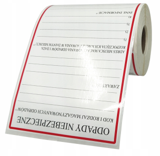 Samolepiace print etikety - Nálepky na odpadky nebezpečné štítky fólia x100