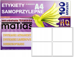 Samolepiace print etikety - Samolepky samolepky 100x140 list A4 v LESK/100ar