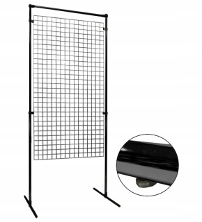 STOJAN NA ZÁBRANY S OBCHODNOU mriežkou 150x80 CM ČIERNA