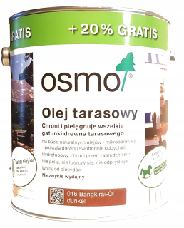 Impregnát na ochranu - Osmo 016 Tarasy Oil 3L Bangkirai Dark