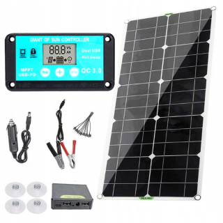 Solárny panel slnečná batéria 100 W 18V Aregulátor