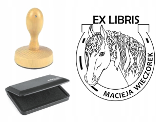 Kancelárska pečiatka - Známka z okrúhleho známky Ex Libris 6 cm vankúš