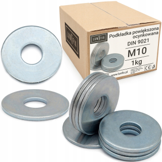 Galvanizovaná podložka DIN 9021 M 10 - 1 kg.
