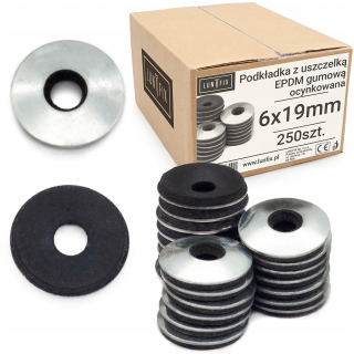 Podložka s gumovým tesnením EPDM 6 x 19 mm 250 ks