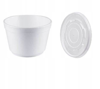 Boxy na jedlo a nápoje - Polystyrénové nádoby na polievku 460 ml veka 50 ks