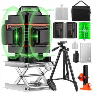 Vodováha - Laserová úroveň 16 liniek 4d 360 °+statív+2*Aku.