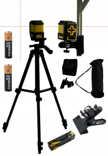 Vodováha - Laserový horizontálny krížový technik + statív