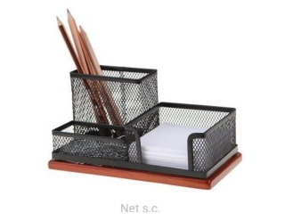 Organizér na kancelársky stôl - Black 3A Toolbox s drevom, sieť