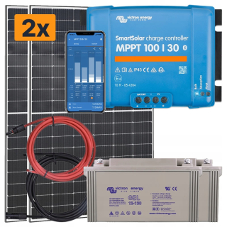 Solárny panel 2x400W + batéria 2x130AH + MPPT
