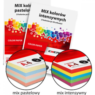 Kopírovací papier A4, mix pastelových farieb, 80g/m2,