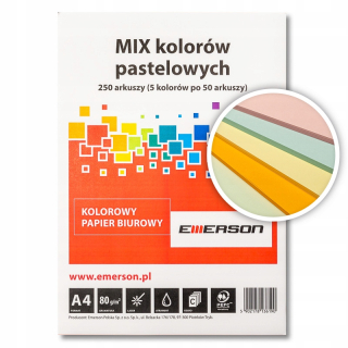 Farebný kopírovací papier 80g A4 mix 5 zl.250 listov