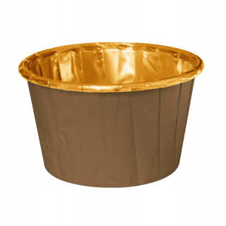 Puzdrá na košíčky hnedé a zlaté 50x40 mm 50 ks