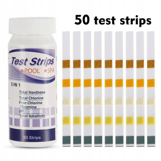 Testované prúžky vodnej tvrdosti 5 v 1 50 ks