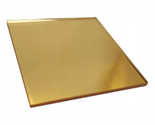 Zlaté zrkadlo z plexiskla 3 mm laser rez 90cmx60cm