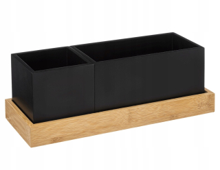 Stolný kontajner Bamboo Black organizér Wood