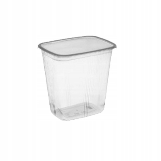 Boxy na jedlo a nápoje - Nádoba na šalát 500 ml 100 kusov s vekom