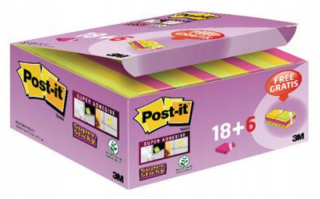 Post-it Super 47,6x47,6 mm 18+6 zadarmo 90k