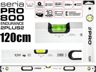 Vodováha - Pro800 Endurance 2Plus2 hladiny 120 cm 2% pokles