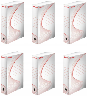Esselte A4 80 mm archivácia box biela x 6