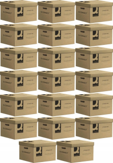 Archivizačná škatuľa šedej kolektívnej lepenky x20