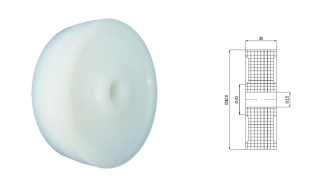 RB polyamidový valček bez ložiska FI 100 mm, fi 15