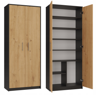 Polica, regál do kancelárie - Kancelárska knižnica salón Oliv 2d Anthracite Oak Artisan