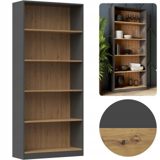 Polica, regál do kancelárie - R80CM Anthracit Artisan Office Book Coecase