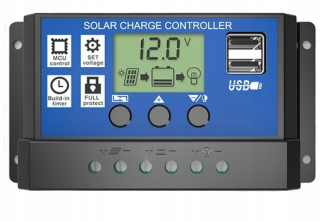 Regulátor nabíjania 30A 12V/24 V USB CONFORTY