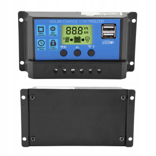 Solárny regulátor pwm 30a 2xusb 12v 24v