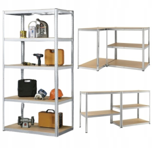 Kovový STORAGE regál 3v1 180 x 90 x 40 cm