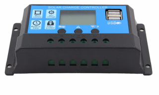Regulátor nabíjania 10A PWM Solar 12v 24v LCD USB