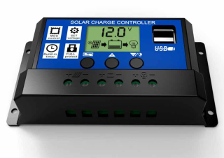 Regulátor nabíjania 30A PWM Solar 12V 24V LCD USB