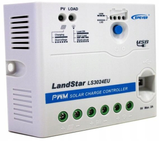 Regulátor nabíjania PWM, Edever LS3024EU 30A 12/24