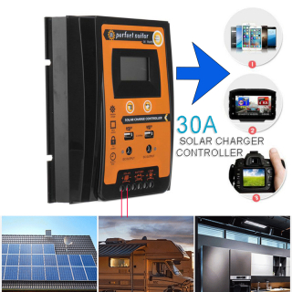 Regulátor slnečného nabíjania 30A 12V 24 V MPPT