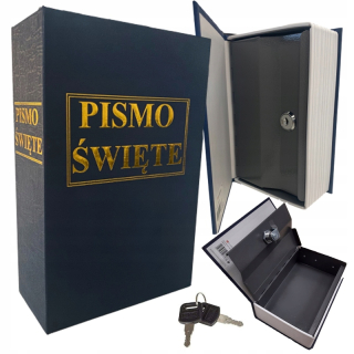 Trezor, sejf - Kniha SJF Skryka Metal Cassette Svätá Biblia