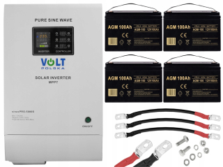 Sinus Pro 5000S 48/230V 60A MPPT Inwerter + 100AH