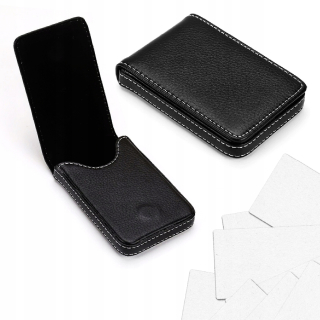 Kožená ukážka čiernych vizitiek RFID
