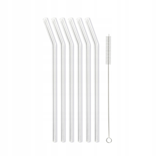 Slamky na nápoje - Opakovane použiteľné slamky X6 Eco Glass + Brush