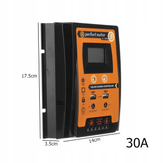 Solar LCD nabíjací regulátor 30A 12V/24V PWM H3