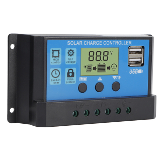 Regulátor solárneho nabíjania PWM 12V/24V 10A LCD