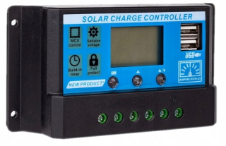 Solar PWM LCD USB 12/24V 30A Regulátor nabíjania