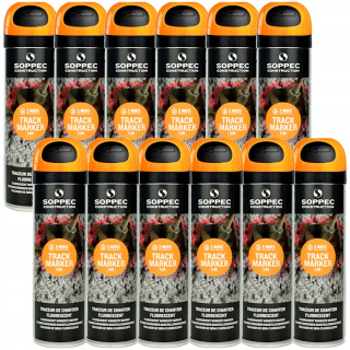 SOPPEC Orange Paint Spray Track Marker 12 PCS