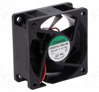 Ventilátor - Sunon DC 12V ventilátor 60x60x25mm 27,04m3/h