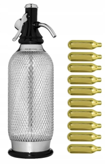 Sifónové bombičky - Voda siphon saturátor ISI retro + 10 potokov