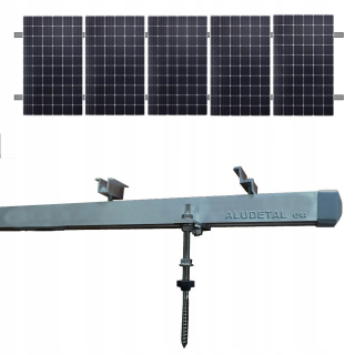 Upevňovací systém 5 PV modulov na dvoch rukách