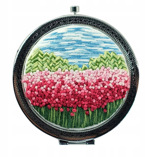 Cross Stitch Mirror Listed Cross -Embroidery Flower 6