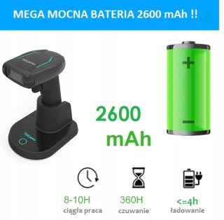 Čítačka kódov - WiFi kód skener QR Kódy DPM PCB batérie 2500 mAh